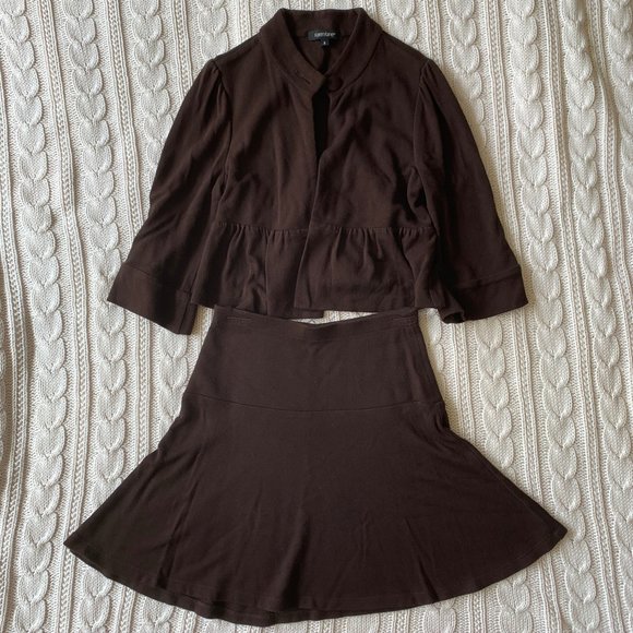 Karen Kane Dark Brown Suit Set - Picture 1 of 5